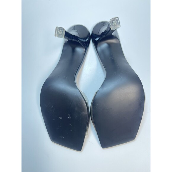 Black Suede Studio Slide Mule Heels In Black Sz 40=US 9 New - Picture 4 of 12